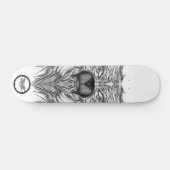Racegene zwarte en witte surrealistische lijnkunst persoonlijk skateboard (Horizontaal)
