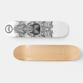 Racegene zwarte en witte surrealistische lijnkunst persoonlijk skateboard (Horizontaal)