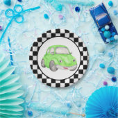 racegestuurde vlag groene Waterverf auto Papieren Bordje (Feest)