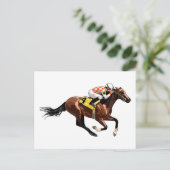 Racehorse en Jockey Briefkaart (Staand voorkant)