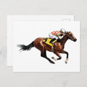 Racehorse en Jockey Briefkaart (Voorkant / Achterkant)