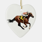 Racehorse en Jockey Keramisch Ornament (Rechts)