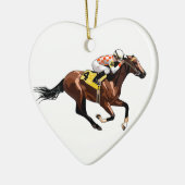 Racehorse en Jockey Keramisch Ornament (Links)