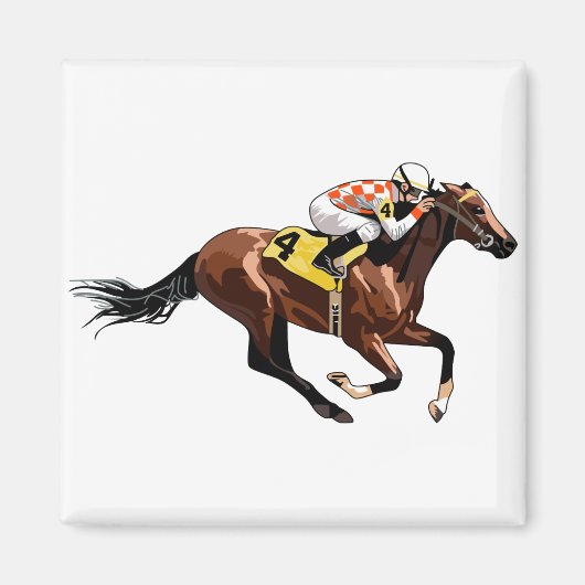 Racehorse en Jockey Magneet (Voorkant)