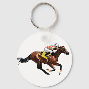 Racehorse en Jockey Sleutelhanger
