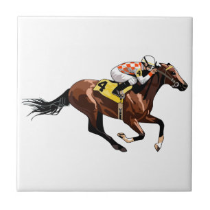 Racehorse en Jockey Tegeltje