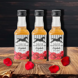 Racehorse en Rozen Black White Stripes Derby Likeurfles Etiket