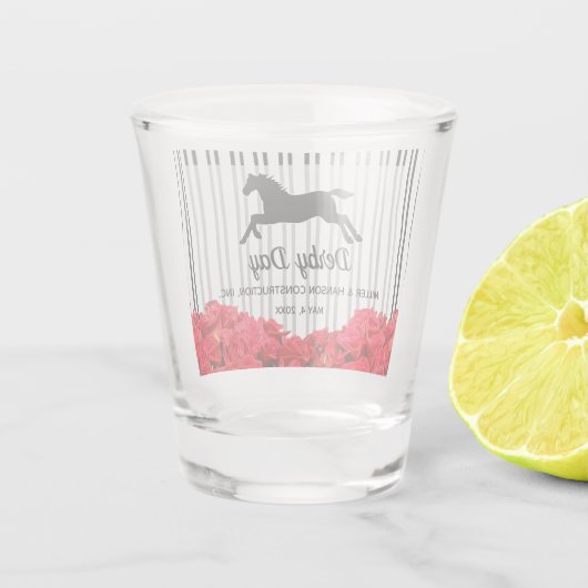 Racehorse en Rozen Derby Day Shot Glas (Achterkant)