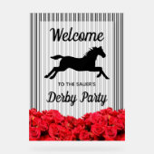 Racehorse en Rozen Derby Party Welkom Acryl Bord (Voorkant)