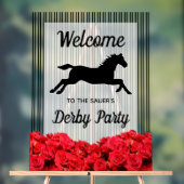 Racehorse en Rozen Derby Party Welkom Acryl Bord (Neutraal)