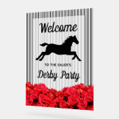 Racehorse en Rozen Derby Party Welkom Acryl Bord (Hoek)