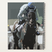 Racehorse met jockey in blauwe dagelijkse planner (Achterkant)