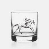 Racehorse Moderne ruitersport aangepaste naam Whisky Glas (Voorkant)