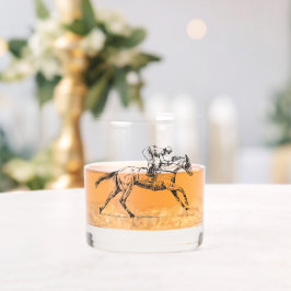 Racehorse Moderne ruitersport aangepaste naam Whisky Glas