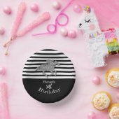 Racehorse Zwart Wit Strepen Verjaardag Papieren Kommen (Feest)