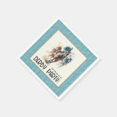 Racehorses Derby Party Aqua Servet (Hoek)