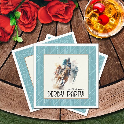 Racehorses Derby Party Aqua Servet
