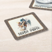 Racehorses Derby Party Bruin Kartonnen Onderzetters (Schuin)