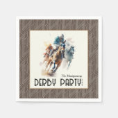 Racehorses Derby Party Bruin Servet (Voorkant)