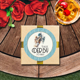 Racehorses en Jockeys Derby Ronde Sticker