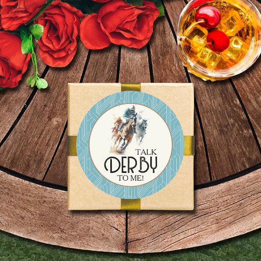 Racehorses en Jockeys Derby Ronde Sticker