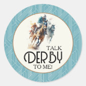 Racehorses en Jockeys Derby Ronde Sticker (Voorkant)