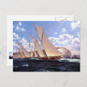 racejachten aan de naalden, eiland Wight Briefkaart (Voorkant / Achterkant)