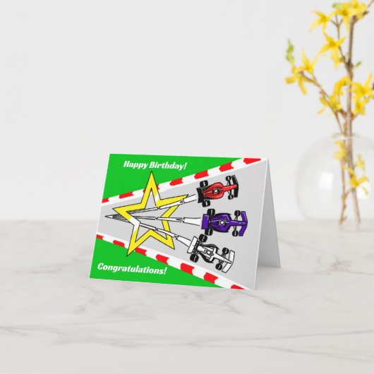 Racekaartje voor auto's kaart (Gele Bloem)