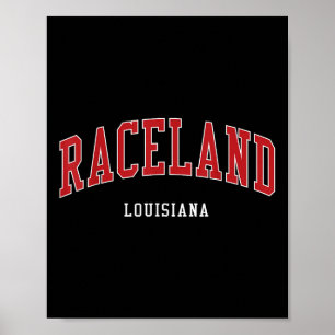 Raceland Louisiana College Universiteit Stijl Poster