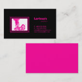 Racemonogram Visitekaartje zwart roze (Voorkant / Achterkant)