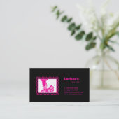 Racemonogram Visitekaartje zwart roze (Staand voorkant)