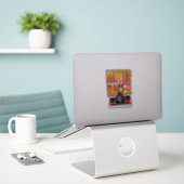 Racemotor auto sticker (Laptop op bureau)