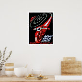 Racemotor op snelheid, vintage poster (Keuken)