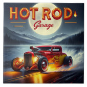 Racen door een maanverlicht landschap in een hete  tegeltje (Voorkant)