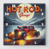 Racen door een maanverlicht landschap in een hete  vierkante klok (Voorkant)