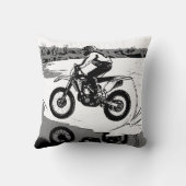 Racen door het water - Motorcross Rider Kussen (Achterkant)