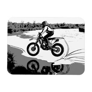 Racen door het water - Motorcross Rider Magneet