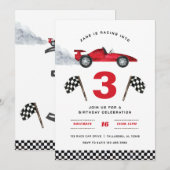 Racen in 3 Verjaardagsuitnodiging Kaart (Voorkant / Achterkant)