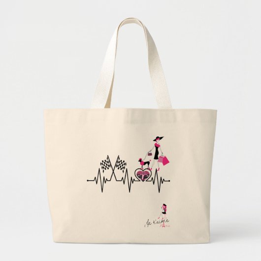 Racen in Parijs Grote Tote Bag (Voorkant)