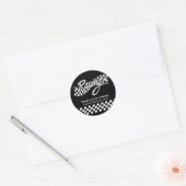 Racen, kies uw achtergrondkleur ronde sticker (Envelop)