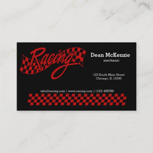 Racen, kies uw achtergrondkleur visitekaartje (Voorkant)