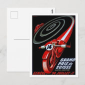 Racen motorfietsen op snelheid, briefkaart (Voorkant / Achterkant)