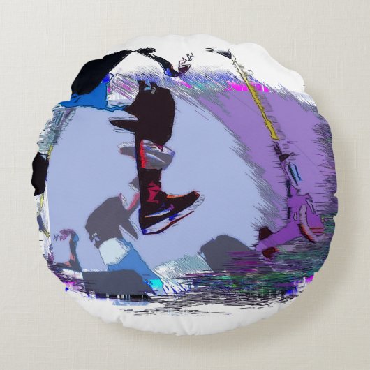 Racen naar scoot - Stuntscooter Rond Kussen (Voorkant)