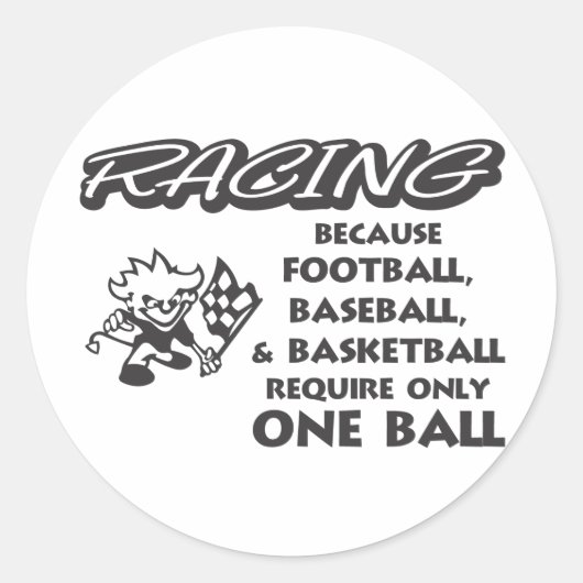 RACEN OMDAT RONDE STICKER (Voorkant)