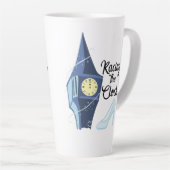 Racen op de klok latte mok (Rechterhoek)