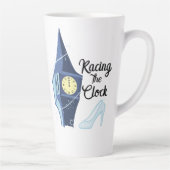 Racen op de klok latte mok (Rechts)
