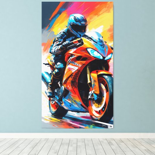 racen op hoge snelheid canvas afdruk (Insitu (Houten vloer))