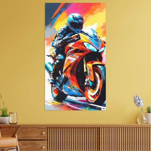 racen op hoge snelheid canvas afdruk (Insitu (Woonkamer))