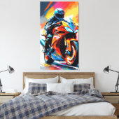 racen op hoge snelheid canvas afdruk (Insitu (Slaapkamer))