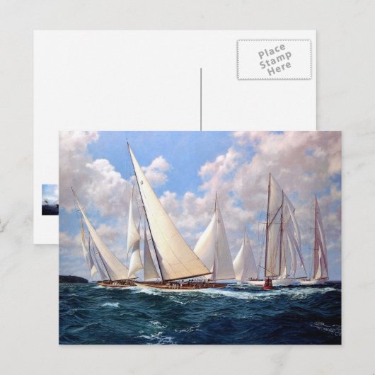 Racen rond de boei briefkaart (Voorkant / Achterkant)